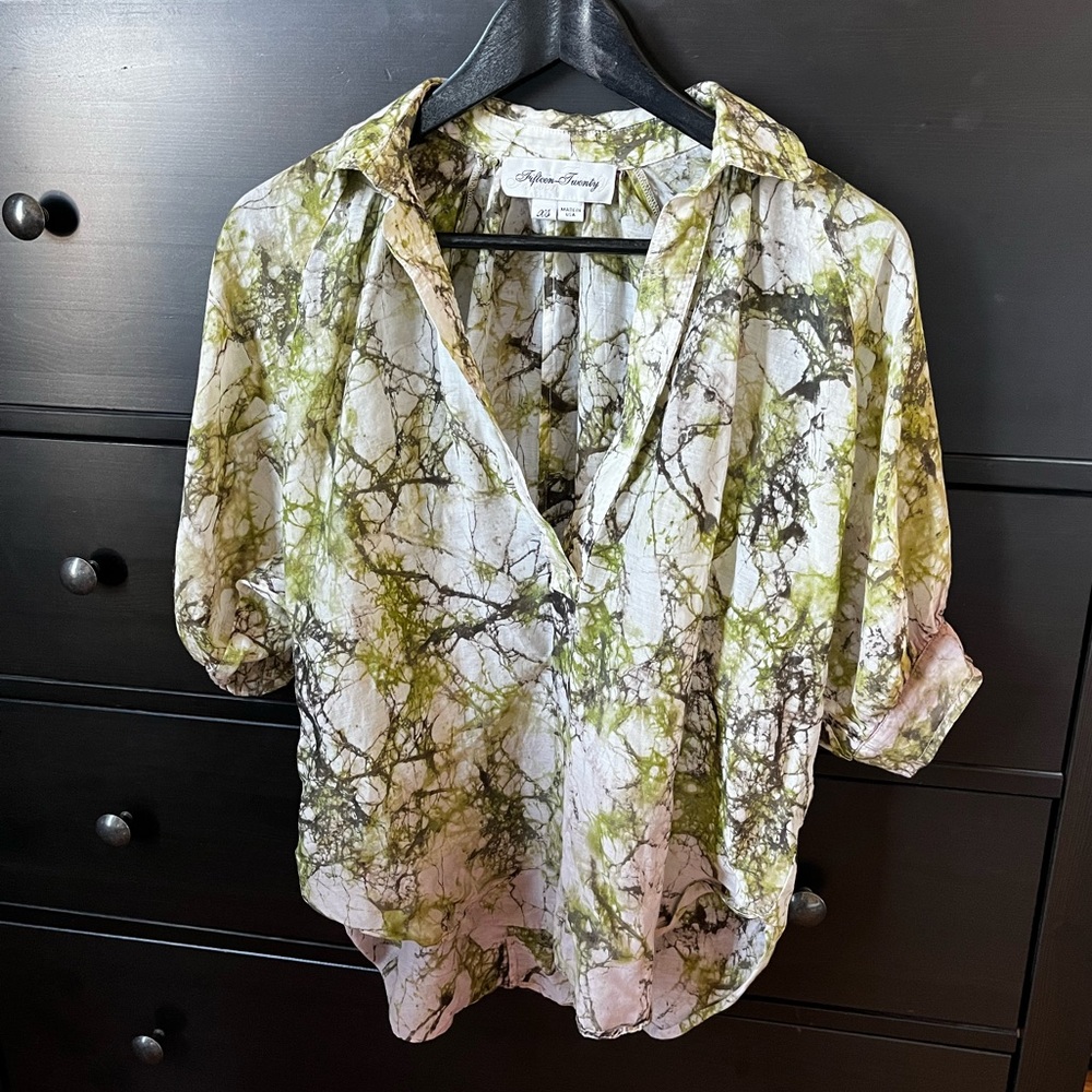 Fifteen Twenty cotton silk blend blouse top XS